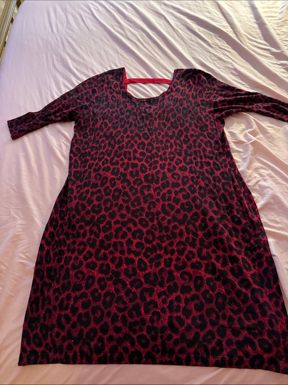 Lane Bryant Black and Berry Leopard Print Dress